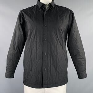 NORDISK Size L Black Quilted Polyester Cotton Snaps Jacket